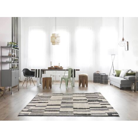 ATTICGO Tapis abstrait ENYA 33 Argent 133x190 cm