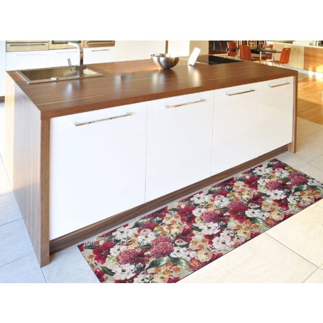 ATTICGO Tapis de cuisine avec roses RICCI Multicolore 52x200 cm
