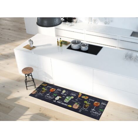 ATTICGO Tapis de cuisine cocktails RICCI Multicolore 52x200 cm