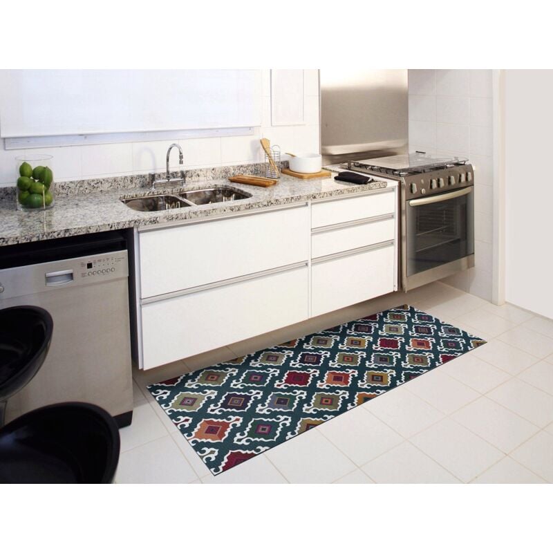 Atticgo - Tapis de cuisine ethnique ricci Multicolore 52x200 cm