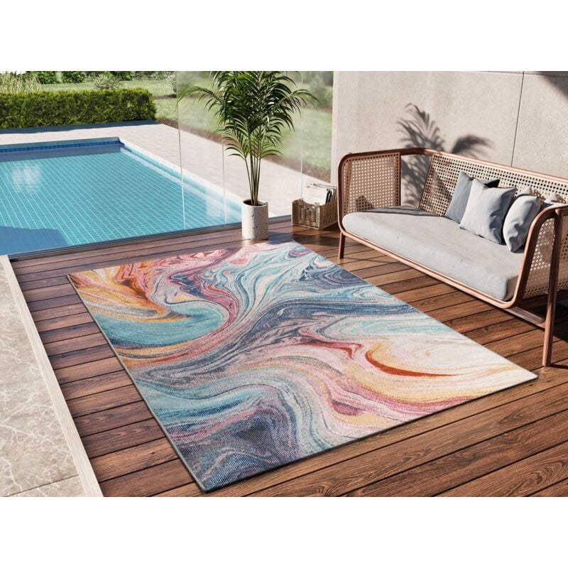 Atticgo - Tapis d'extérieur abstrait samara 72 Multicolore 80x150 cm