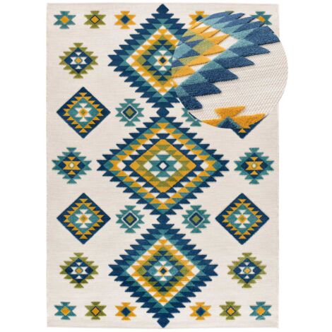 ATTICGO Tapis d'extérieur ethnique avec relief MILA 32 Multicolore 80x150 cm