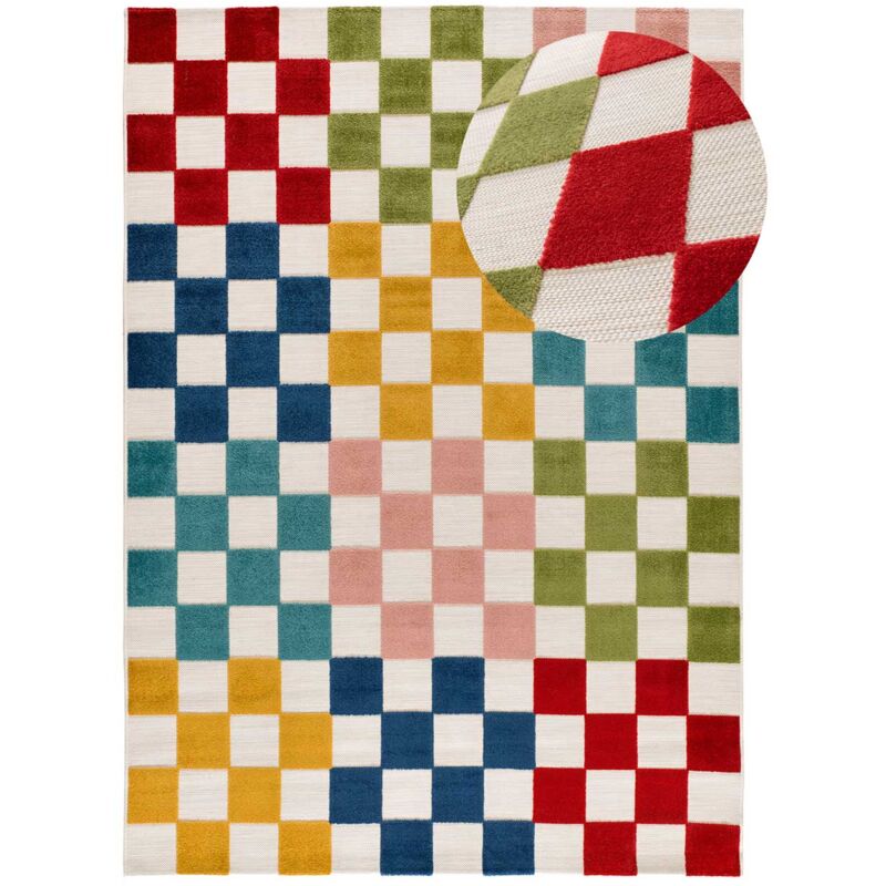 Atticgo - Tapis d'extérieur géométrique avec relief mila 16 Multicolore 80x150 cm