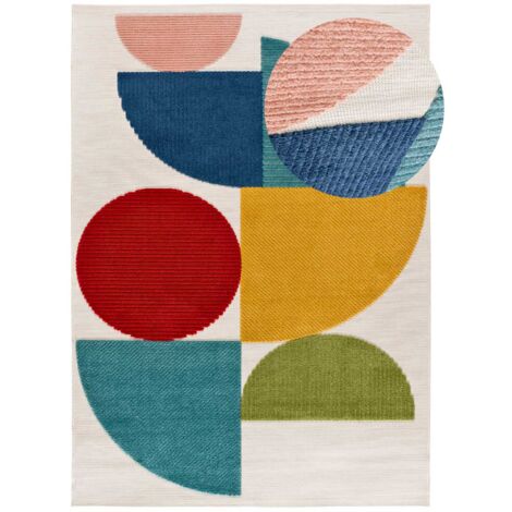 ATTICGO Tapis d'extérieur géométrique avec relief MILA 22 Multicolore 80x150 cm