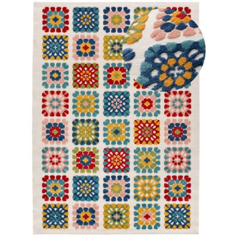 ATTICGO Tapis d'extérieur géométrique avec relief MILA 28 Multicolore 120x170 cm