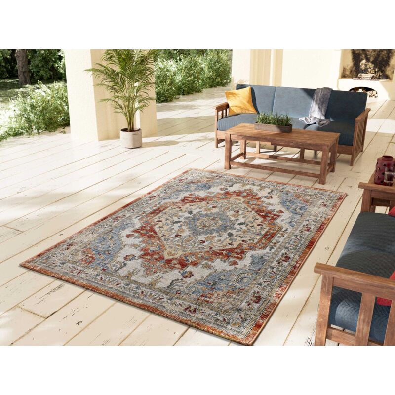 ATTICGO Tapis d'extérieur vintage LUNA 52 Rouille 80x150 cm