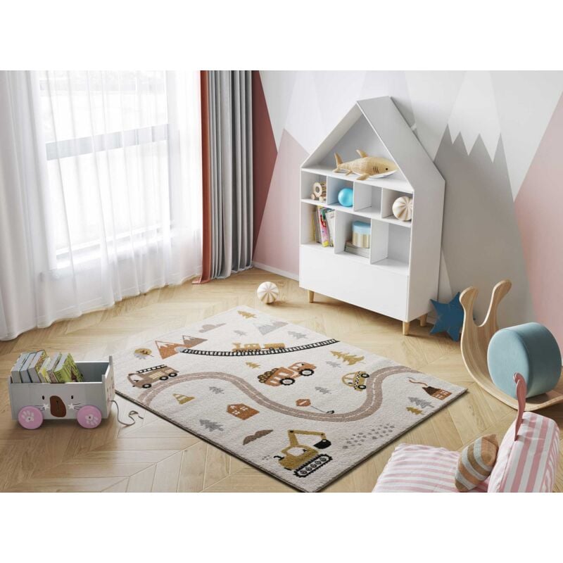 ATTICGO Tapis enfant voitures et routes BEATS 66 Multicolore 120x170 cm