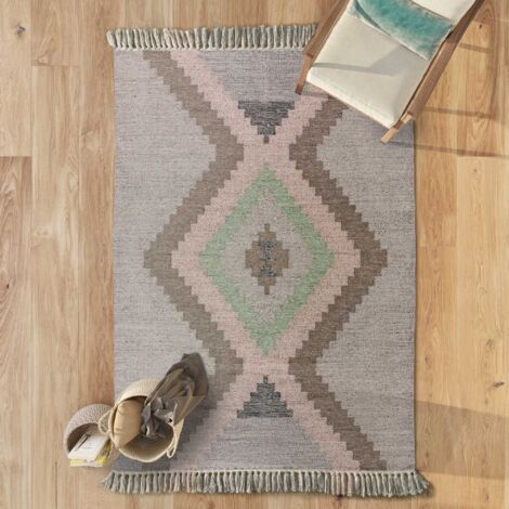 ATTICGO Tapis ethnique avec franges CHANDIA 40 Multicolore 120x170 cm