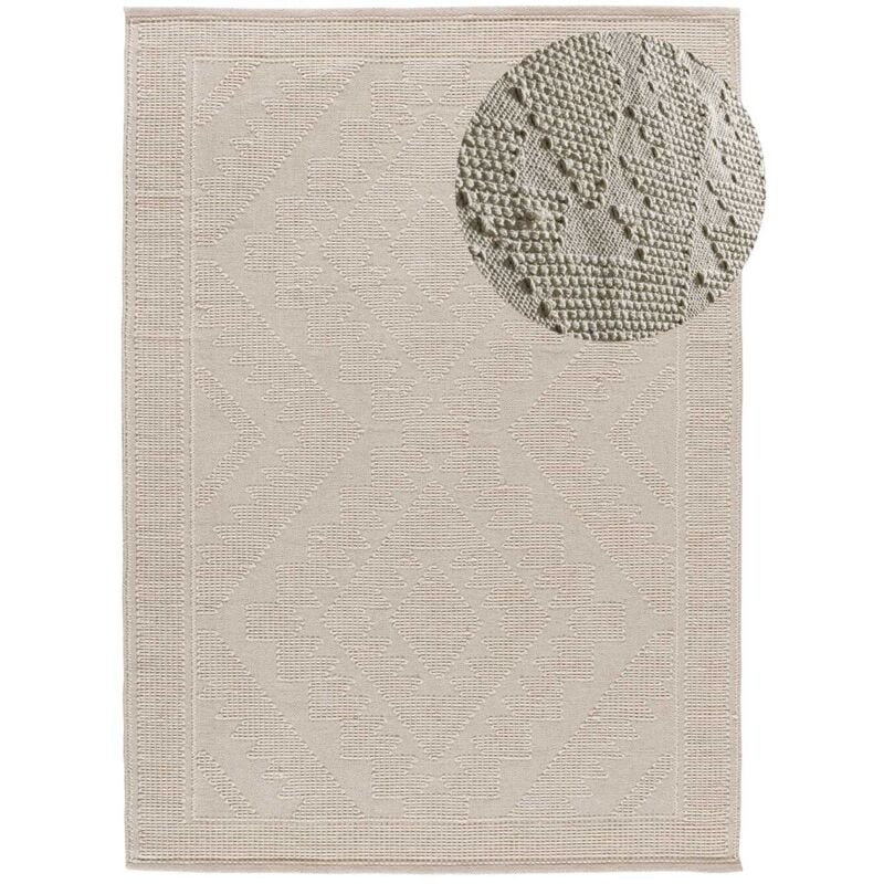 Atticgo - Tapis ethnique avec relief pamuk 40 Crème 120x170 cm