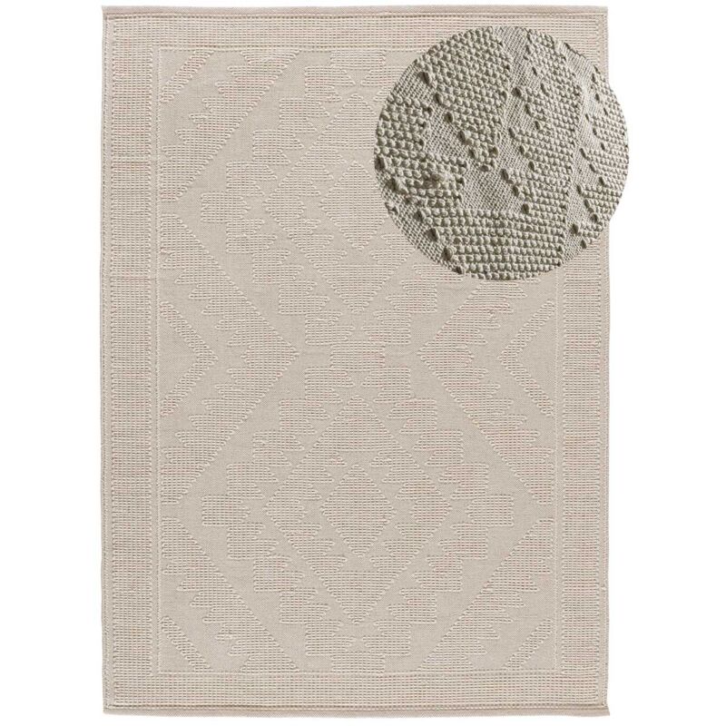 Atticgo - Tapis ethnique avec relief pamuk 40 Crème 160x230 cm