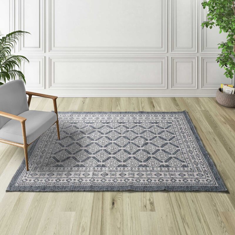 Atticgo - Tapis ethnique chandia 89 Bleu 80x120 cm