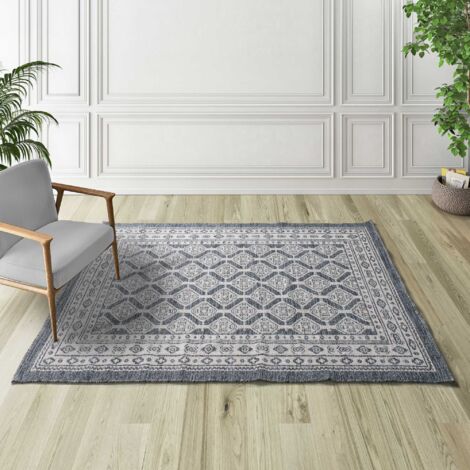 ATTICGO Tapis ethnique CHANDIA 89 Bleu 80x120 cm