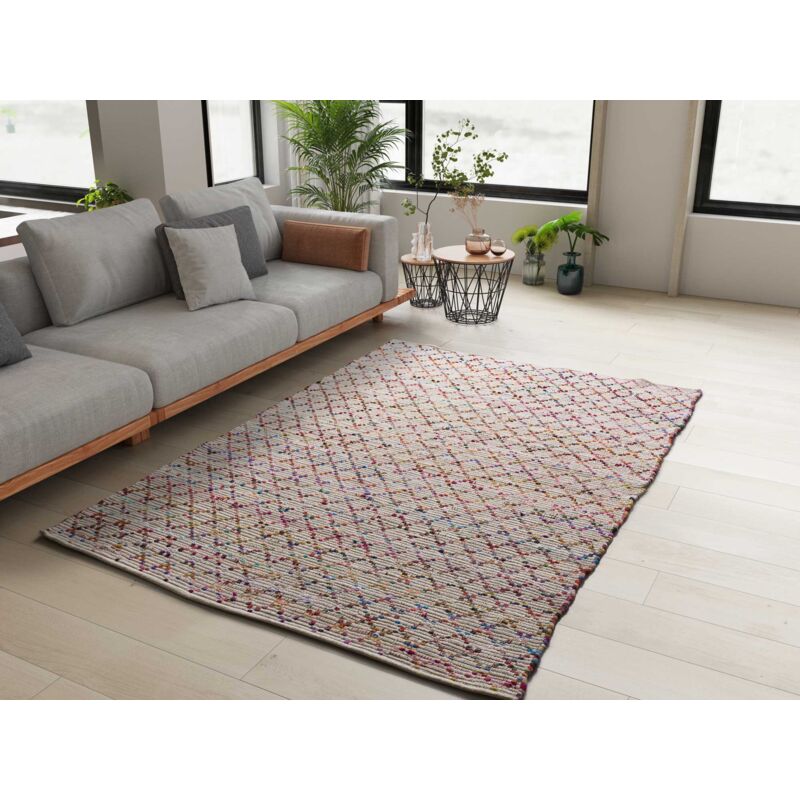 Atticgo - Tapis ethnique recyclé reunite 22 Multicolore 60x110 cm