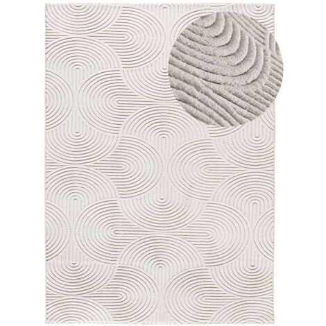 ATTICGO Tapis géometrique avec relief lavable ESTILO 40 Crème 80x150 cm