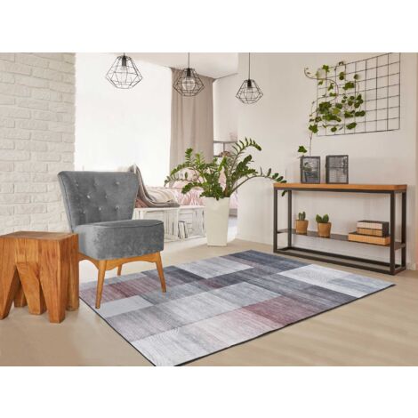 ATTICGO Tapis géométrique imprimé CLASS 91 Gris 80x150 cm
