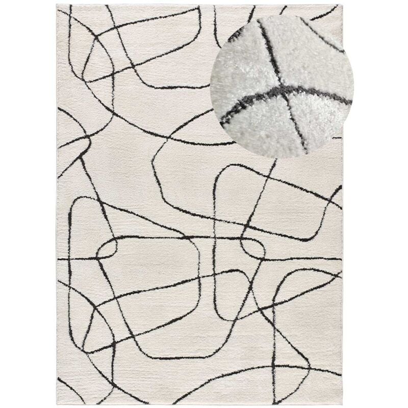 Atticgo - Tapis géométrique style scandinave blanche 22 Blanc 80x150 cm