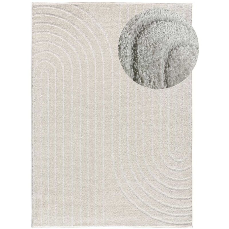 Atticgo - Tapis géométrique style scandinave blanche 83 Blanc 80x150 cm