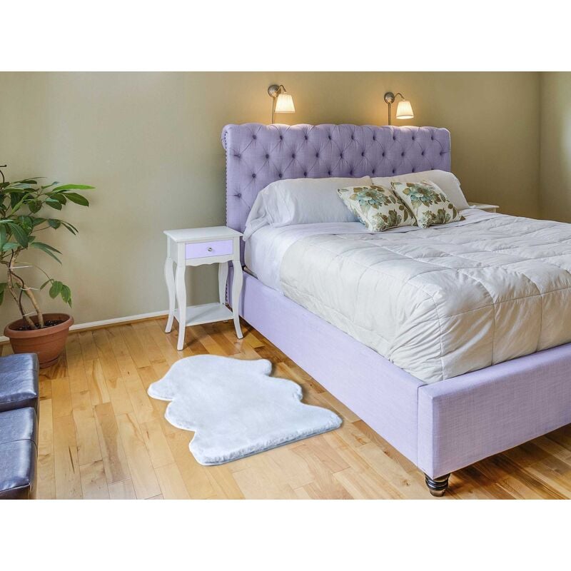 Atticgo - Tapis shaggy uni lavable en machine fox Bleu Ciel 60x90 cm