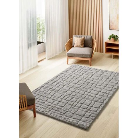 ATTICGO Tapis scandinave avec relief JUNO 13 Gris 64x120 cm