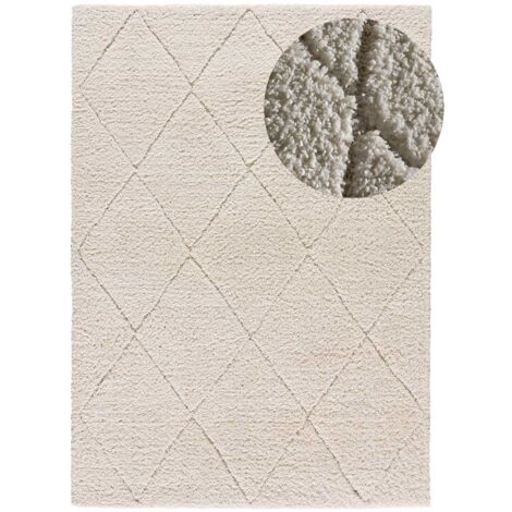 ATTICGO Tapis shaggy style scandinave ATESA 60 Blanc 60x120 cm