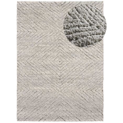 ATTICGO Tapis shaggy style scandinave ATESA 65 Argent 60x120 cm