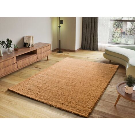 ATTICGO Tapis shaggy uni toucher doux ATLAS Camel 160x230 cm