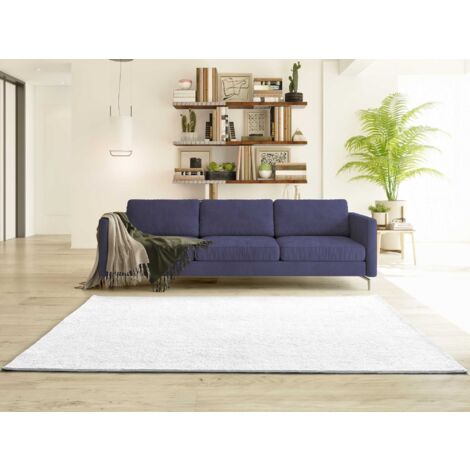 ATTICGO Tapis uni lavable en machine CORALINE Blanc 80x150 cm