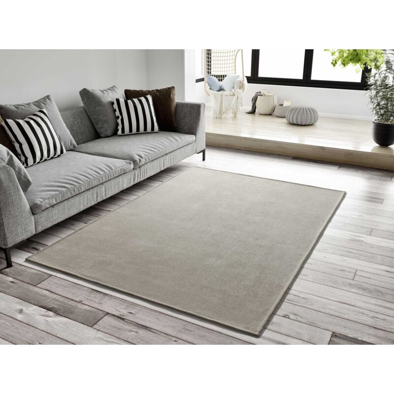 Atticgo - Tapis uni lavable en machine harris Blanc 80x150 cm