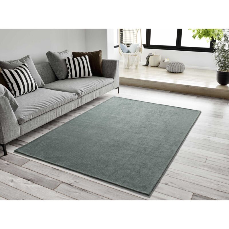 Atticgo - Tapis uni lavable en machine harris Vert 60x120 cm