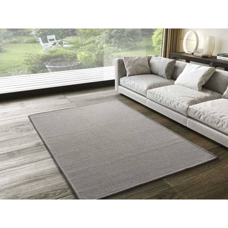 Atticgo - Tapis uni lavable en machine saffi Beige 120x170 cm