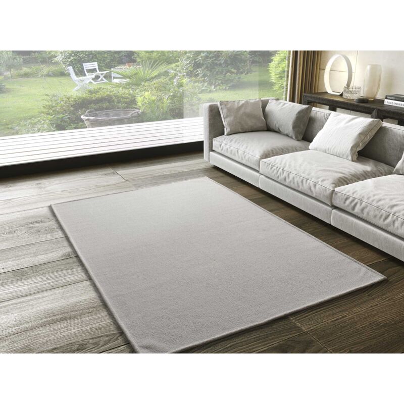 Atticgo - Tapis uni lavable en machine saffi Blanc 80x150 cm