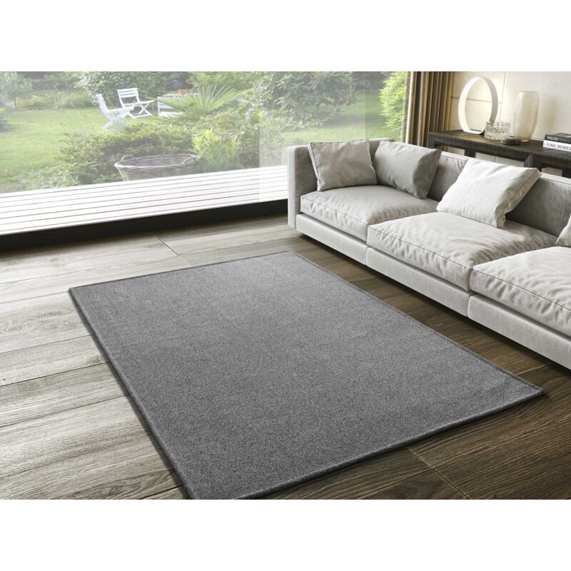 Atticgo - Tapis uni lavable en machine saffi Gris 60x120 cm