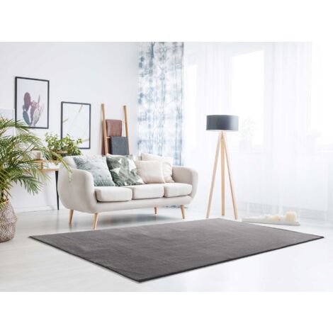 ATTICGO Tapis uni lavable toucher doux LOFT Anthracite 160x230 cm