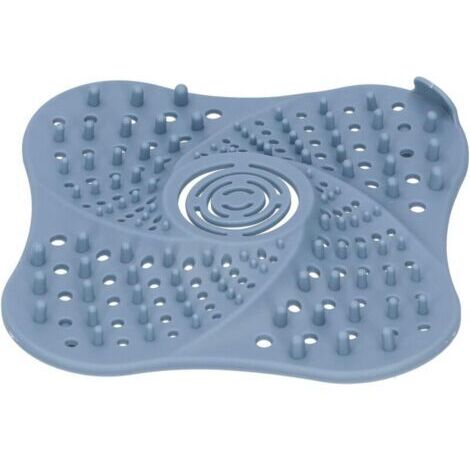 Attrape-cheveux, couvercles de drain de salle de bain couvercle de drain de sol bouchon anti-obstruction évier filtre d'égout bleu