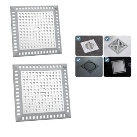 Attrape Cheveux Douche 12,3 x 12,3 cm Filtre Evier Cuisine de Carré en Acier Inoxydable Argenté Grille Evier Anti-Obstruction pour Douche de Salle de Bain, pour Salle de Bain et Cuisine
