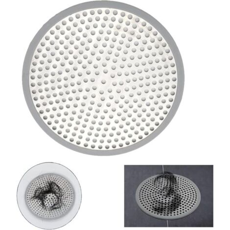 Attrape Cheveux Douche Filtre Evier Cuisine de Rond en Acier Inoxydable Argenté Grille Evier Anti-Obstruction pour Douche de Salle de Bain. pour Salle de Bain et Cuisine 12 x 12