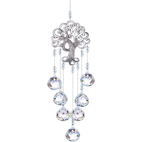 Attrape-Lumière - Prisme En Cristal Arbre De Vie - Décoration Suspendue Pour Intérieur Et Extérieur - 1 Pièce