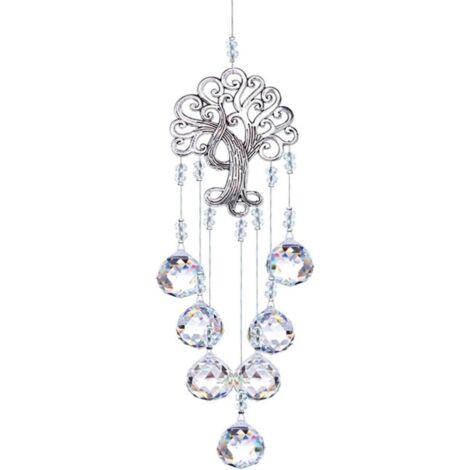 Attrape-lumière suspendu en cristal arbre de vie prisme adapté à la maison extérieur jardin suspension lampe décorative en cristal