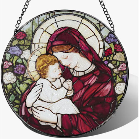 Attrape-lumière vitrail religieux – Ornement 15 cm