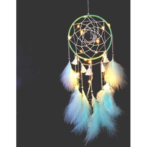 Attrape-rêves (16 x 55 cm), attrape-rêves fait main avec des plumes