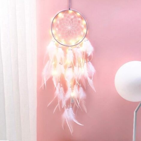 Attrape-rêves à LED, attrape-rêves fait à la main pour filles, cadeau de décoration