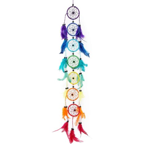 Attrape-rêves arc-en-ciel long, 7e chakra, ananas rose - rêve