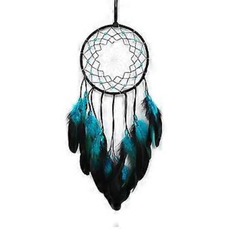 Attrape-rêves avec perles lumineuses, attrape-rêves bleu fait main, décoration de chambre pour enfants (garçons et filles), cadeau artisanal.