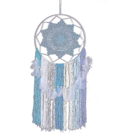Attrape-rêves bohème avec plume, décoration murale artisanale