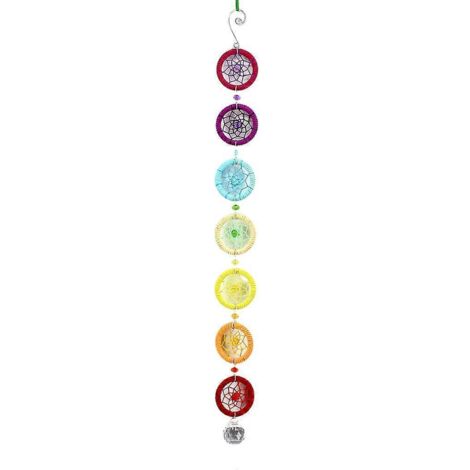 Attrape-rêves Chakra avec boule de cristal de 40 mm, prisme, fait main