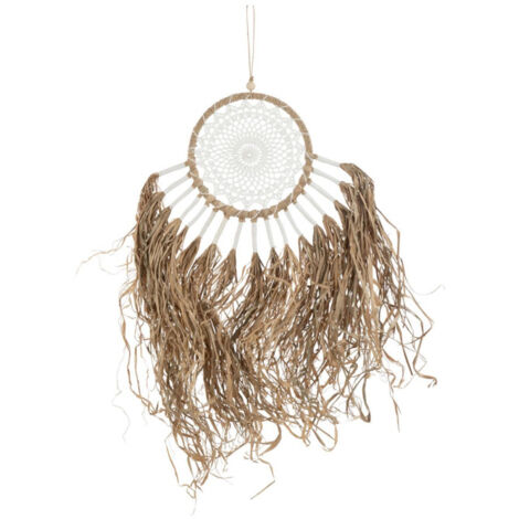 Attrape-Rêves Déco en Raphia "Franges" 65cm Naturel