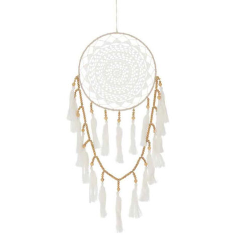 Attrape-Rêves Déco "Textiles" 78cm Blanc