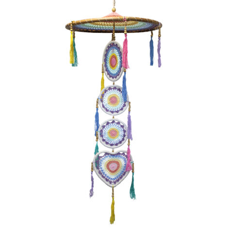 Attrape-rêves dramatique extra large - Arc-en-ciel pastel- Vendu par 1
