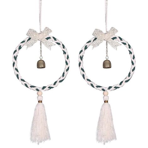 Attrape-rêves élégant avec pendentif clochette et pompon, grande décoration murale faite main, ornement pour la maison.