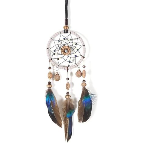 Attrape-rêves en plumes pour rétroviseur intérieur de voiture, pendentif attrape-rêves en plumes